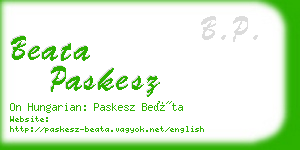 beata paskesz business card
